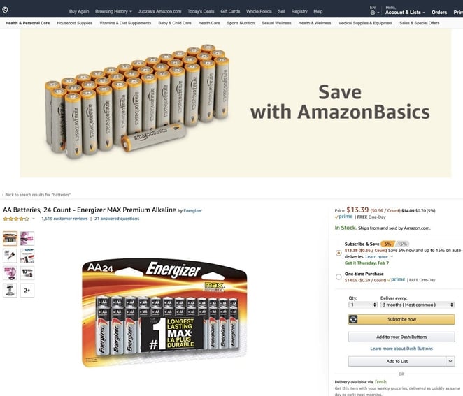 example of Conquesting Ads - Amazon