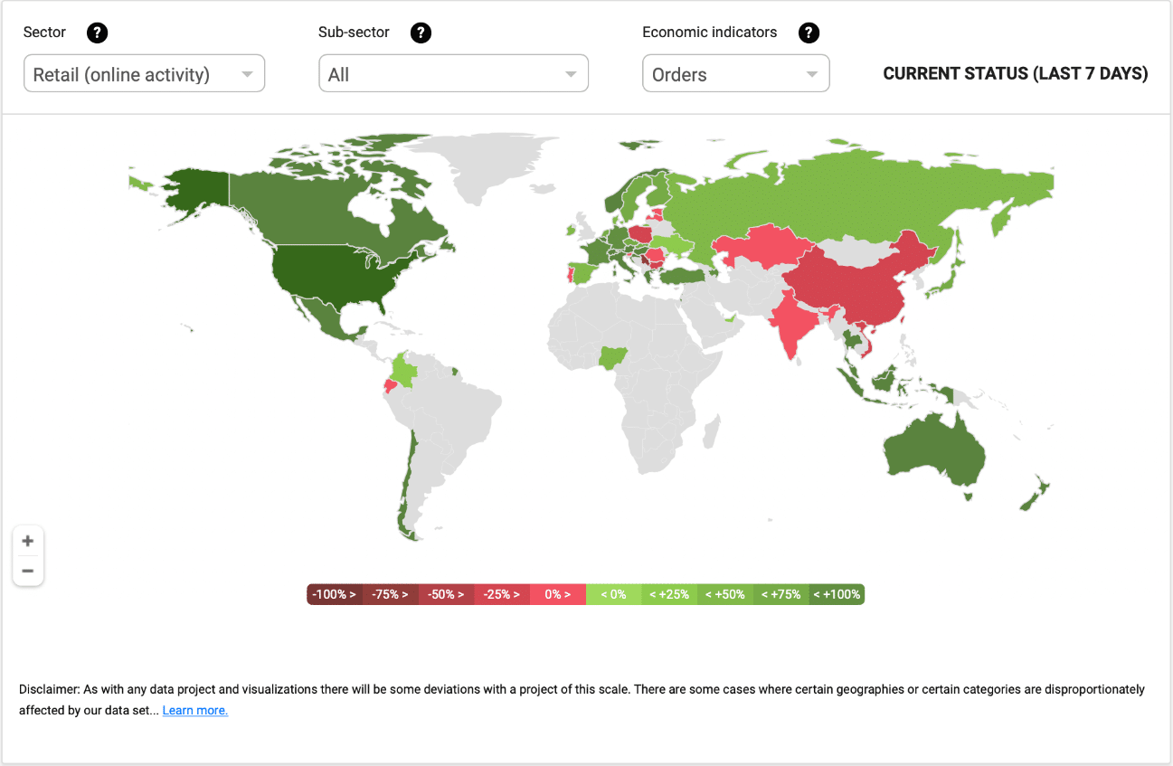 Year-over-year growth rate of online transactions from ccinsight.org