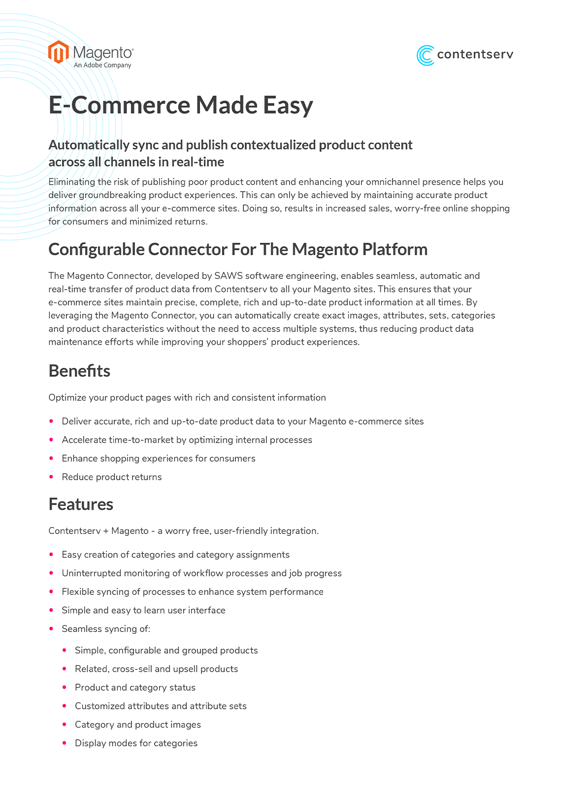 Datasheet: Magento Connector: Enhance Your Customer Shopping Experience