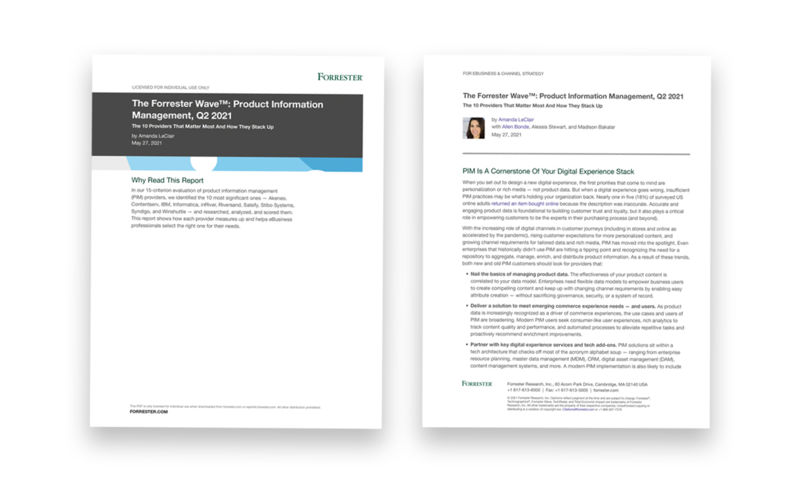 Forrester Wave™: Product Information Management Solutions, Q2 2021